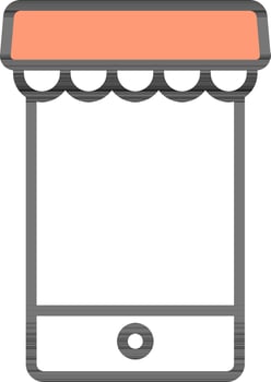 Vector Illustration of E-Shop in Smartphone.