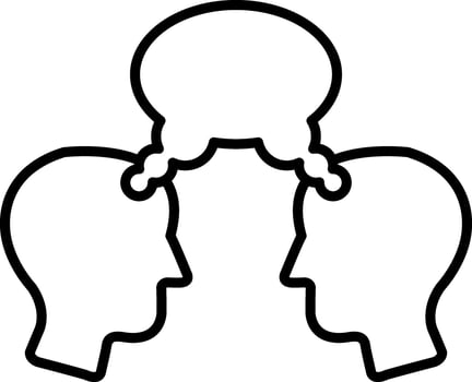 Two Man Thinking Same Icon In Flat Style vector