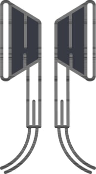 Flat Style Earphone Icon In Gray And White Color. vector