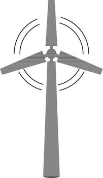 Flat Style Windmill Icon in Black Color. vector