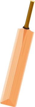 Realistic Cricket Bat Element on White Background. vector