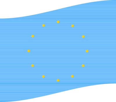 Flat Style Waving European Flag Icon. vector