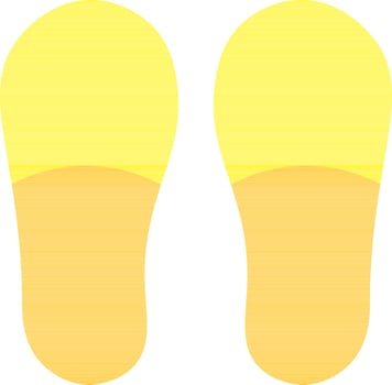 Vector Illustration of Yellow Slippers.