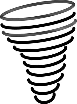 Whirlwind OR Tornado Icon in Black Thin Line. vector