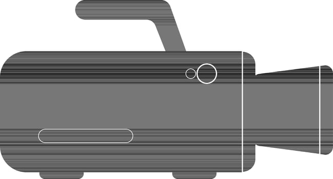 Black video camera. vector