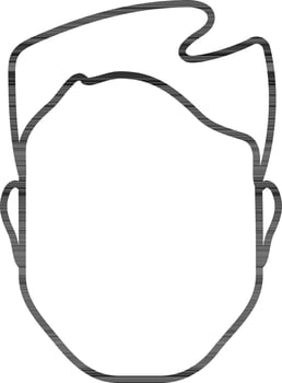 Black Line Art Man Hair Style Icon. vector