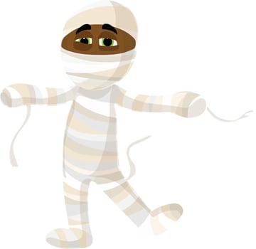 Illustration of halloween mummy character. vector