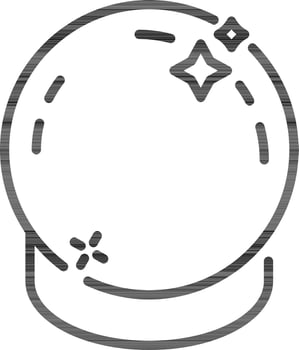Line Art Magic Ball Icon in Flat Style. vector