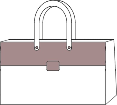 Grayish Red And White Color Handbag Icon. vector