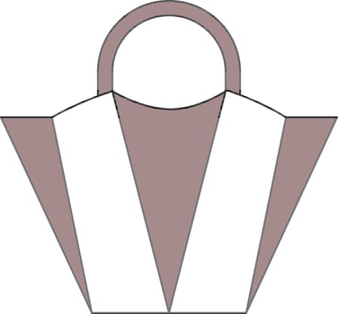 Carry Bag Icon In Grayish Red And White Color. vector