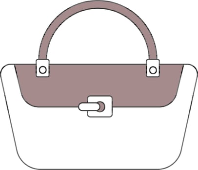 Flat Style Purse Or Handbag Icon. vector