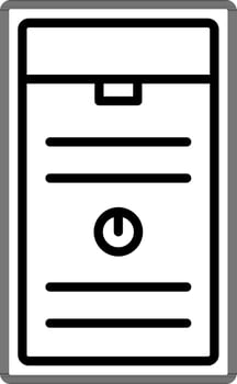 Computer CPU Icon in Black Line Art. vector