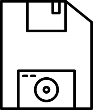 Floppy Disk Icon or Symbol in Black Line Art. vector