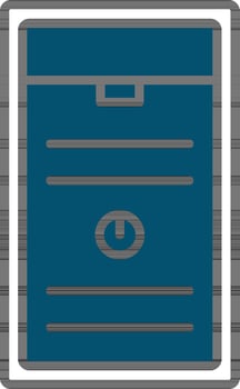 Computer CPU Icon in Blue Color. vector