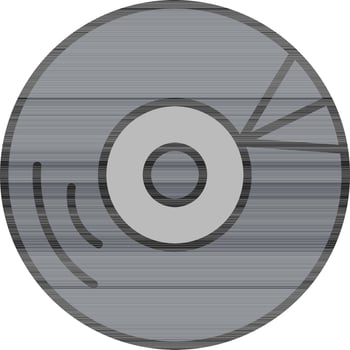 CD or DVD Disk Icon in Grey Color. vector