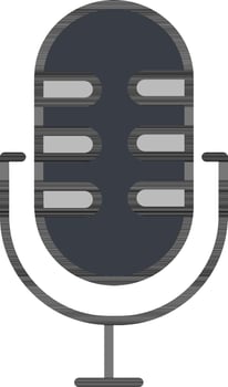 Microphone Icon or Symbol in Grey Color. vector
