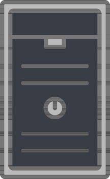 Computer CPU Icon in Grey Color. vector