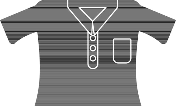 Black and white shirt in flat style. vector