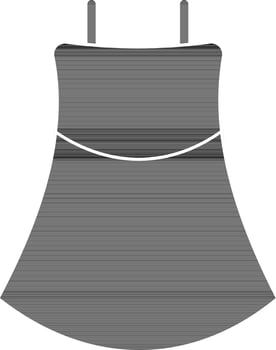 Black and white dress in flat style. vector