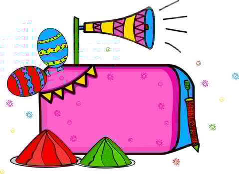 Colorful illustration for Holi Festival celebration. vector