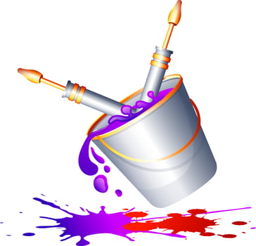 Water guns in glossy gray bucket. vector