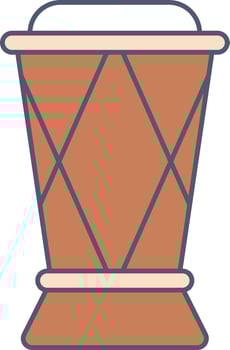 Flat Style Drum Icon Or Symbol In Brown Color. vector