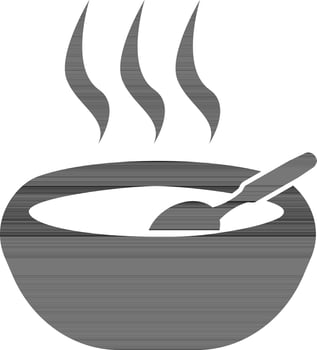 Hot soup icon with steam. vector