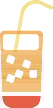 Chilled Beverage icon with in yellow and red color. vector