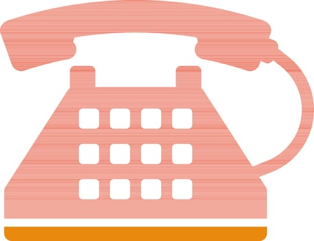 Vintage Telephone icon in red color. vector