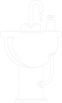 Isolated thin line icon of Sink. vector