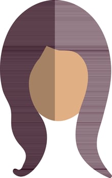 Female face with long hair for body part. vector