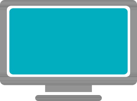 Flat illustration of monitor in black and blue color. vector
