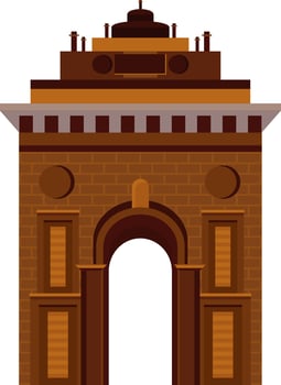 India Gate in new delhi. vector