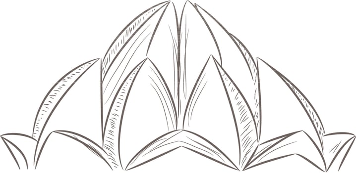 Vector sketch of Indian Famous, Lotus Temple.