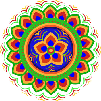 Illustration of colorful floral mandala design. vector