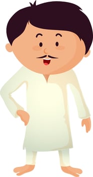 Character of a Hindu man in traditional outfits. vector