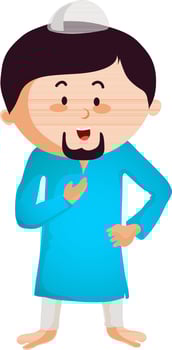 Illustration of a Islamic man. vector