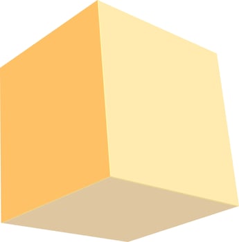 3D yellow cube infographic element. vector