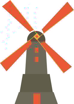 Flat illustration of windmill. vector
