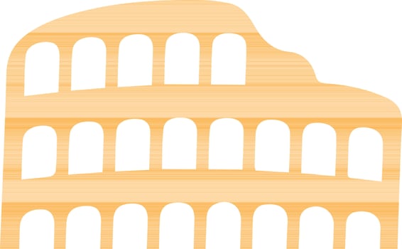 Yellow illustration of Colosseum in flat style. vector