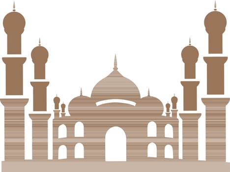 Flat illustration of Taj Mahal in India. vector