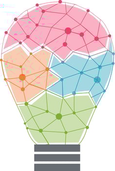 Colorful light bulb for Idea concept. vector