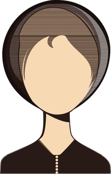 Flat illustration of a girl. vector
