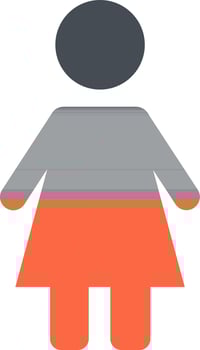 Vector woman sign or symbol in flat style.