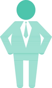 Vector businessman sign or symbol in flat style.