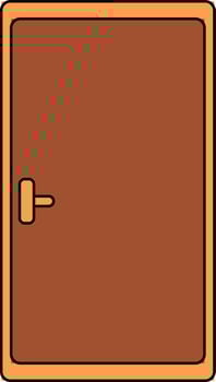 Illustration of door icon in color for furniture concept. vector