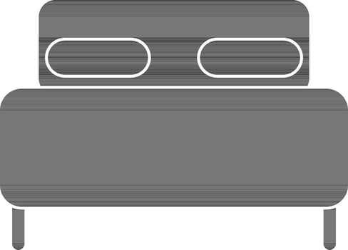 Illustration of bed icon for sleep in black style. vector