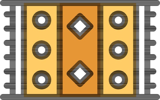 Mat or Carpet Icon in Yellow and Light Brown Color. vector