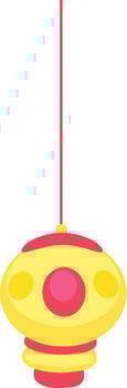 Shiny yellow and pink hanging lantern. vector