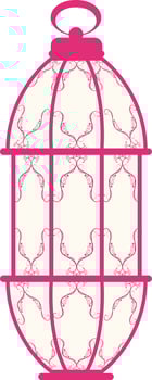 Abstract pink traditional lantern. vector